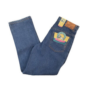 Ly's jeans women's 32x32 High rise button fly blue denim pants retro vintage NEW